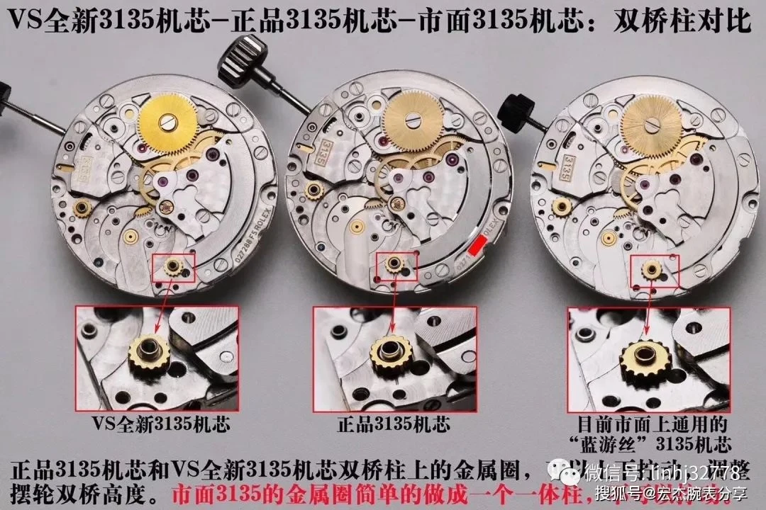 VS機芯雙橋柱結構展示