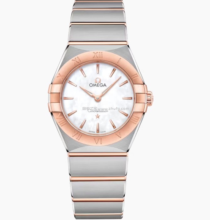 Omega Constellation 28mm two-tone mother of pearl ladies watch