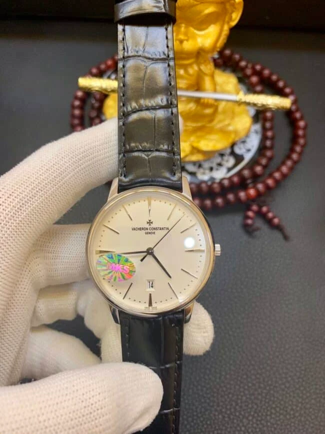 真金复刻江诗丹顿18k铂金传承系列85180/000G-9230腕表正面图