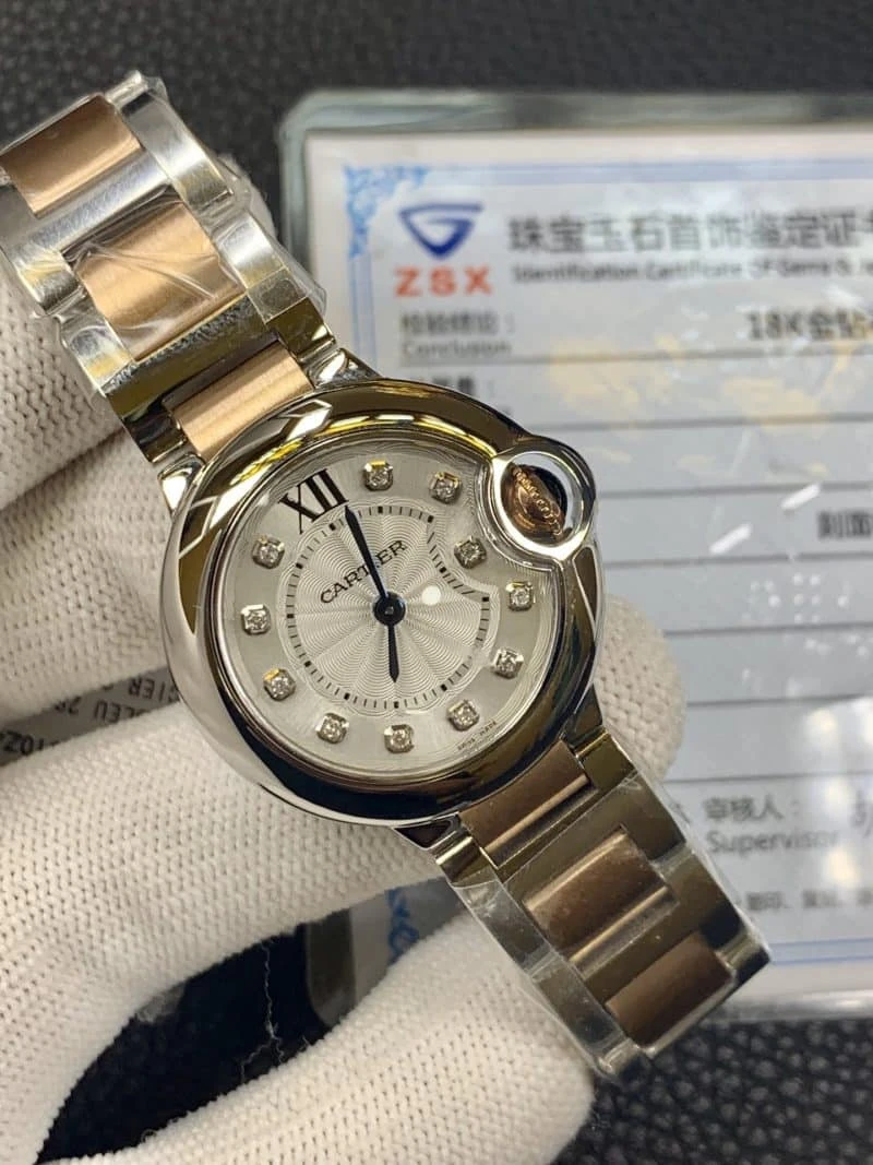 卡地亞藍氣球28mm鑲南非真鑽女表：頂級複刻璀璨之作