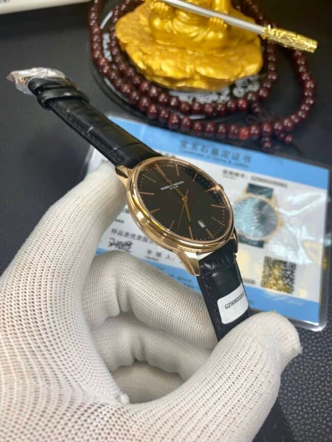 真金復刻江詩丹頓18k玫瑰金表傳承系列85180/000R-9166腕錶細節圖