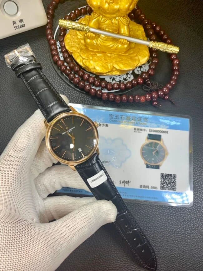 真金復刻江詩丹頓18k玫瑰金表傳承系列85180/000R-9166腕錶正面圖