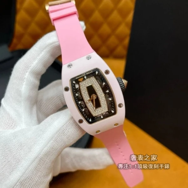 理查德米勒 RM07-01 粉陶瓷 黑唇 粉色膠帶 高端復刻 - 1