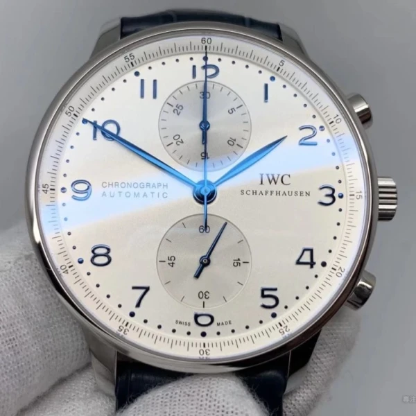 萬國 IWC 葡萄牙計時 IW371446 藍針白面 ZF V2 超級復刻版 41mm 自動計時腕錶 - 1